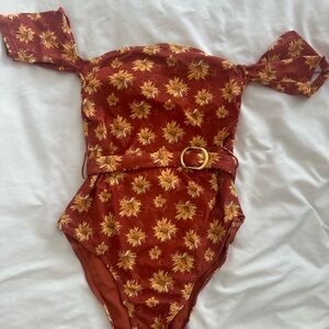 Floral Rust One-Piece Swimsuit
